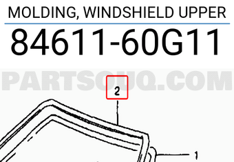 Suzuki 8461160G11 MOLDING, WINDSHIELD UPPER