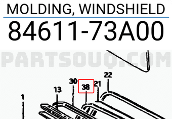 Suzuki 8461173A00 MOLDING, WINDSHIELD