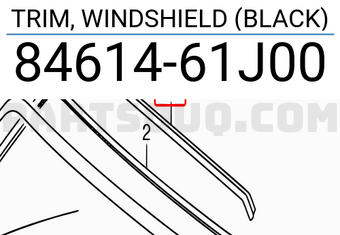 Suzuki 8461461J00 TRIM, WINDSHIELD (BLACK)
