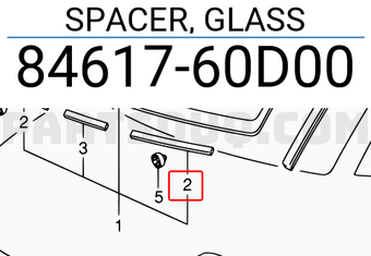 Suzuki 8461760D00 SPACER, GLASS