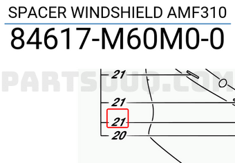 Suzuki 84617M60M00 SPACER WINDSHIELD AMF310