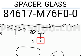 Suzuki 84617M76F00 SPACER, GLASS