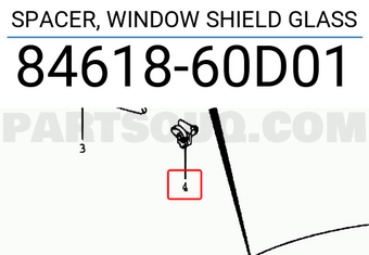 Suzuki 8461860D01 SPACER, WINDOW SHIELD GLASS