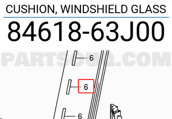Suzuki 8461863J00 CUSHION, WINDSHIELD GLASS