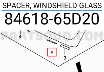 Suzuki 8461865D20 SPACER, WINDSHIELD GLASS