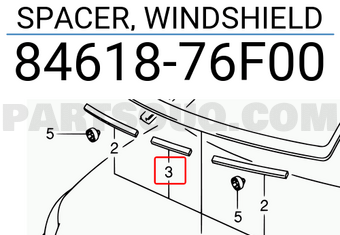 Suzuki 8461876F00 SPACER, WINDSHIELD