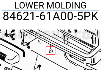 Suzuki 8462161A005PK LOWER MOLDING