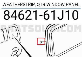Suzuki 8462161J10 WEATHERSTRIP, QTR WINDOW PANEL