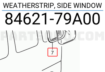 Suzuki 8462179A00 WEATHERSTRIP, SIDE WINDOW