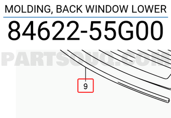 Suzuki 8462255G00 MOLDING, BACK WINDOW LOWER