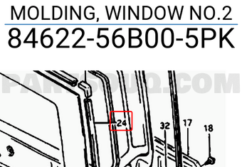 Suzuki 8462256B005PK MOLDING, WINDOW NO.2