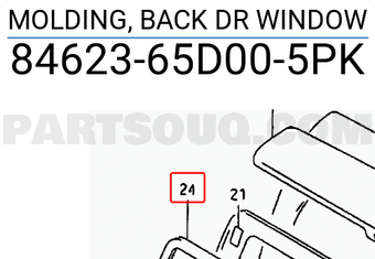 Suzuki 8462365D005PK MOLDING, BACK DR WINDOW