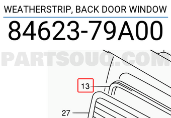 Suzuki 8462379A00 WEATHERSTRIP, BACK DOOR WINDOW