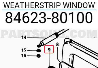 Suzuki 8462380100 WEATHERSTRIP WINDOW