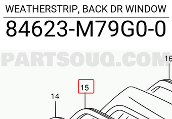 Suzuki 84623M79G00 WEATHERSTRIP, BACK DR WINDOW