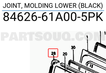 Suzuki 8462661A005PK JOINT, MOLDING LOWER (BLACK)