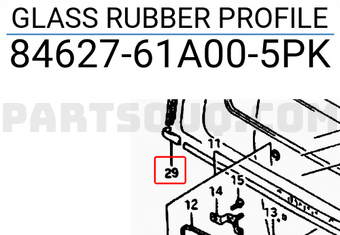Suzuki 8462761A005PK GLASS RUBBER PROFILE