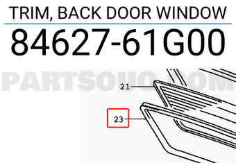 Suzuki 8462761G00 TRIM, BACK DOOR WINDOW