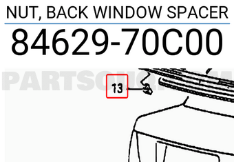 Suzuki 8462970C00 NUT, BACK WINDOW SPACER
