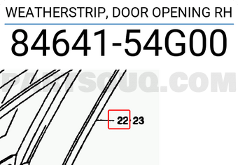 Suzuki 8464154G00 WEATHERSTRIP, DOOR OPENING RH