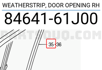 Suzuki 8464161J00 WEATHERSTRIP, DOOR OPENING RH