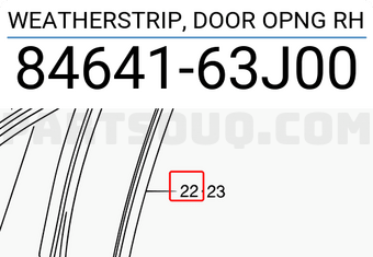 Suzuki 8464163J00 WEATHERSTRIP, DOOR OPNG RH