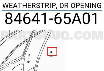 Suzuki 8464165A01 WEATHERSTRIP, DR OPENING