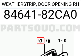 Suzuki 8464182CA0 WEATHERSTRIP, DOOR OPENING RH