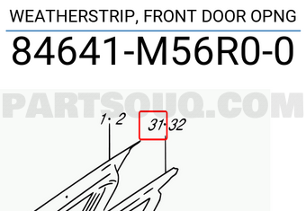 Suzuki 84641M56R00 WEATHERSTRIP, FRONT DOOR OPNG