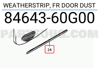 Suzuki 8464360G00 WEATHERSTRIP, FR DOOR DUST