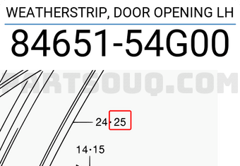 Suzuki 8465154G00 WEATHERSTRIP, DOOR OPENING LH
