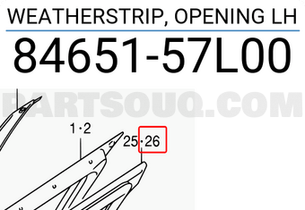 Suzuki 8465157L00 WEATHERSTRIP, OPENING LH