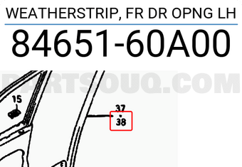 WEATHERSTRIP, DR OPENING 8465165A01 | Suzuki Parts | PartSouq