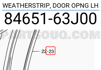 Suzuki 8465163J00 WEATHERSTRIP, DOOR OPNG LH