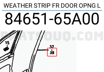 Suzuki 8465165A00 WEATHER STRIP FR DOOR OPNG L