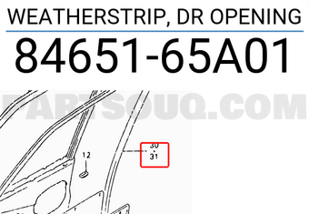Suzuki 8465165A01 WEATHERSTRIP, DR OPENING