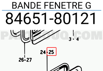Suzuki 8465180121 BANDE FENETRE G