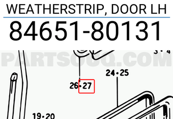 Suzuki 8465180131 WEATHERSTRIP, DOOR LH