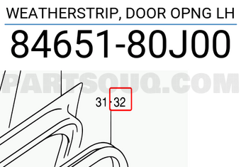 Suzuki 8465180J00 WEATHERSTRIP, DOOR OPNG LH