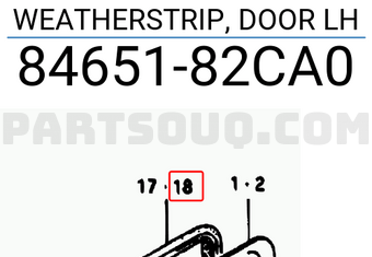 Suzuki 8465182CA0 WEATHERSTRIP, DOOR LH