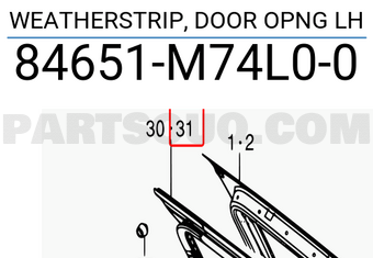 Suzuki 84651M74L00 WEATHERSTRIP, DOOR OPNG LH