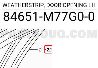 Suzuki 84651M77G00 WEATHERSTRIP, DOOR OPENING LH