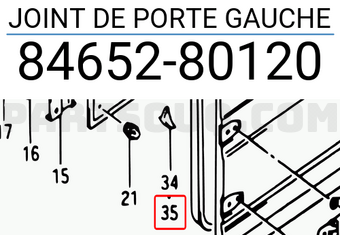 Suzuki 8465280120 JOINT DE PORTE GAUCHE