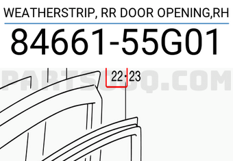Suzuki 8466155G01 WEATHERSTRIP, RR DOOR OPENING,RH