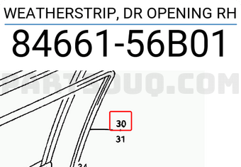 Suzuki 8466156B01 WEATHERSTRIP, DR OPENING RH
