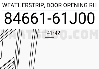 Suzuki 8466161J00 WEATHERSTRIP, DOOR OPENING RH