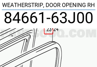 Suzuki 8466163J00 WEATHERSTRIP, DOOR OPENING RH