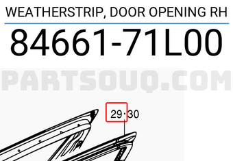 Suzuki 8466171L00 WEATHERSTRIP, DOOR OPENING RH