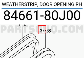 Suzuki 8466180J00 WEATHERSTRIP, DOOR OPENING RH