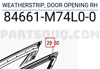 Suzuki 84661M74L00 WEATHERSTRIP, DOOR OPENING RH